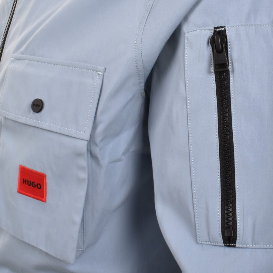 HUGO Herren Emmond Overshirt | Canvas Baumwoll-Mix | Mit Reißverschluss | Oversize Fit | Logo-Label